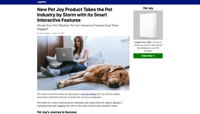Carrd Template Advertorial