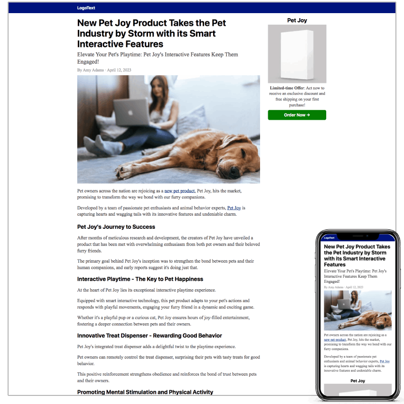 Chronicle Carrd template full page preview
