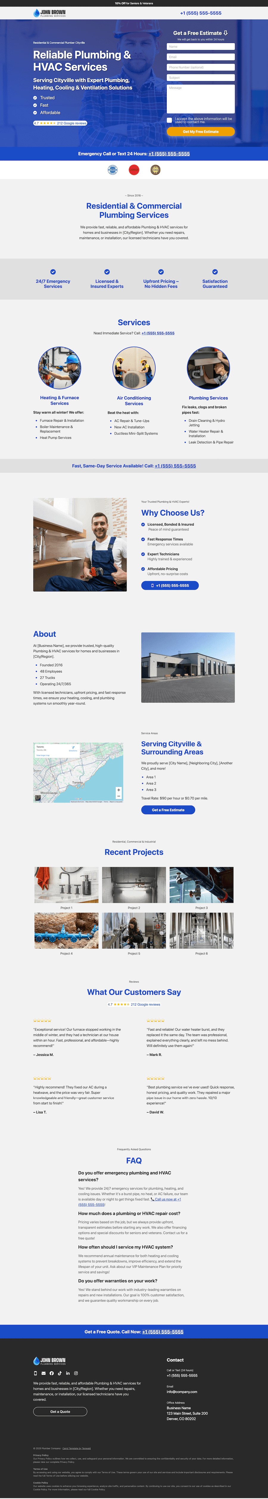 Keystone Carrd template full page preview